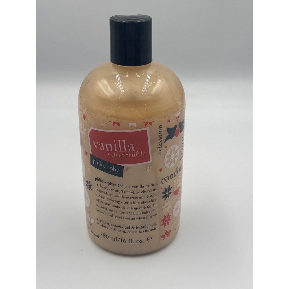 Philosophy Vanilla Velvet Truffle 3-in-1 Shampoo Shower Gel Bubble Bath 16oz